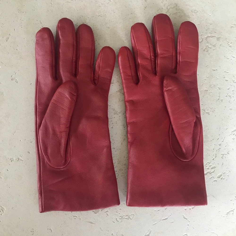 Coach Red Sheep Leather Gloves